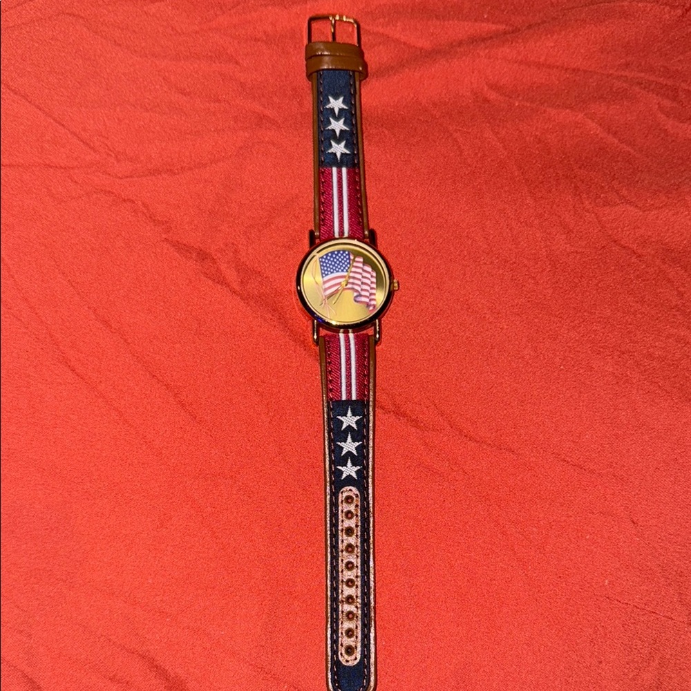 Red and White Leather Watch